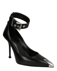 Alexander McQueen Womens Buckle Leather Heels