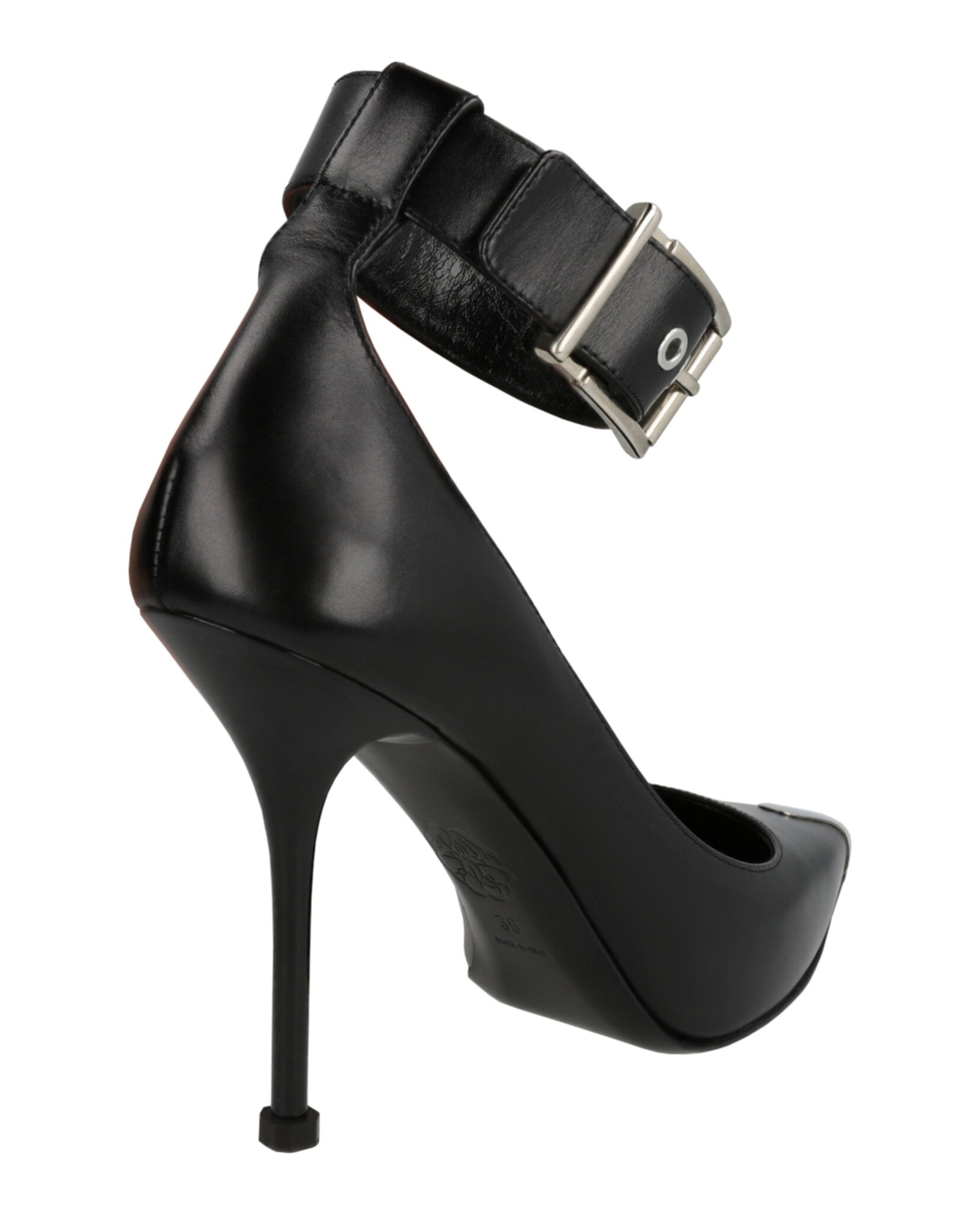 Alexander McQueen Womens Buckle Leather Heels
