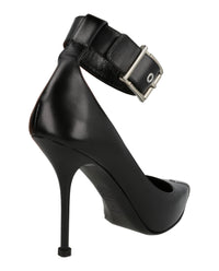 Alexander McQueen Womens Buckle Leather Heels