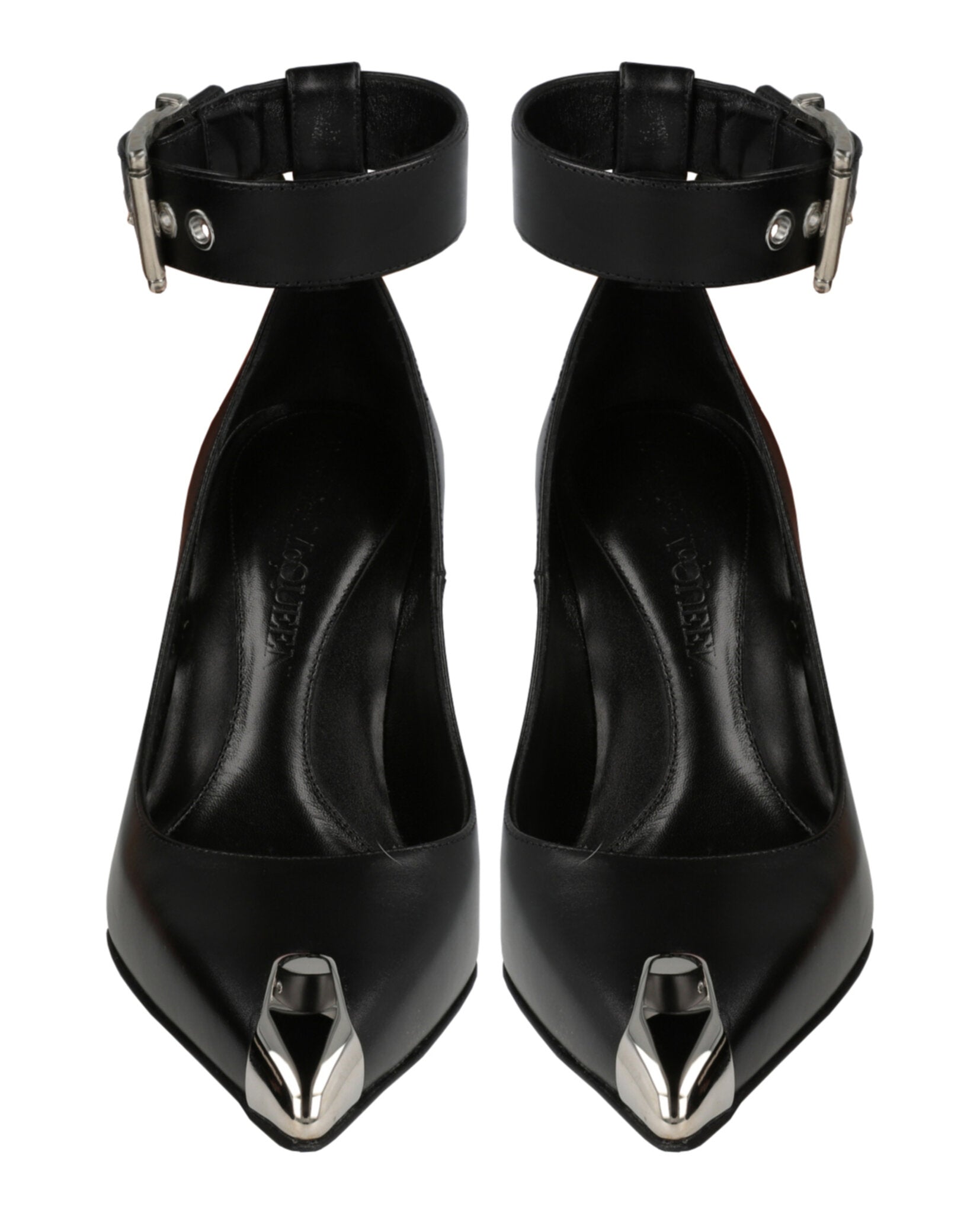 Alexander McQueen Womens Buckle Leather Heels
