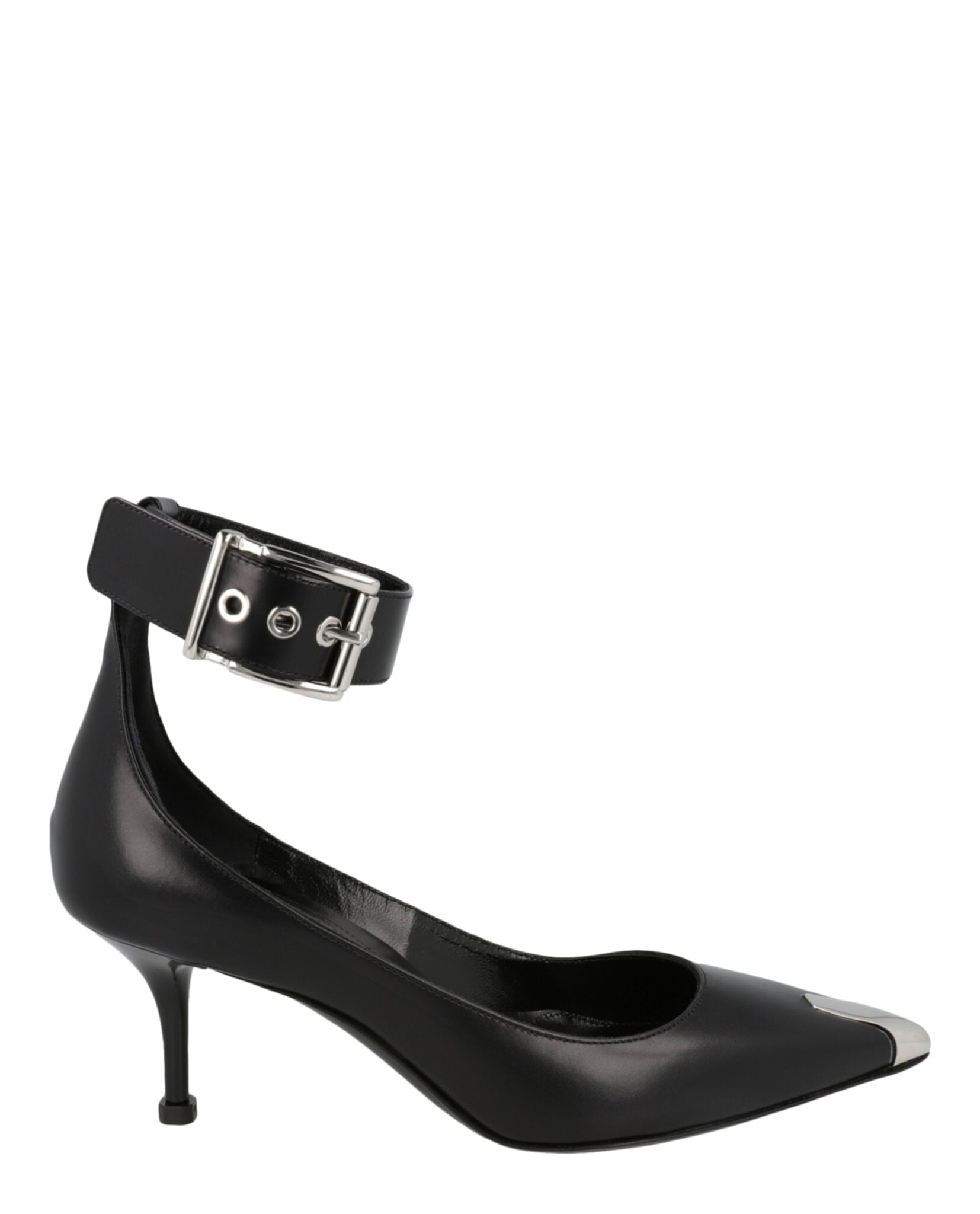 Alexander McQueen Womens Buckle Leather Heels