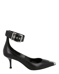 Alexander McQueen Womens Buckle Leather Heels