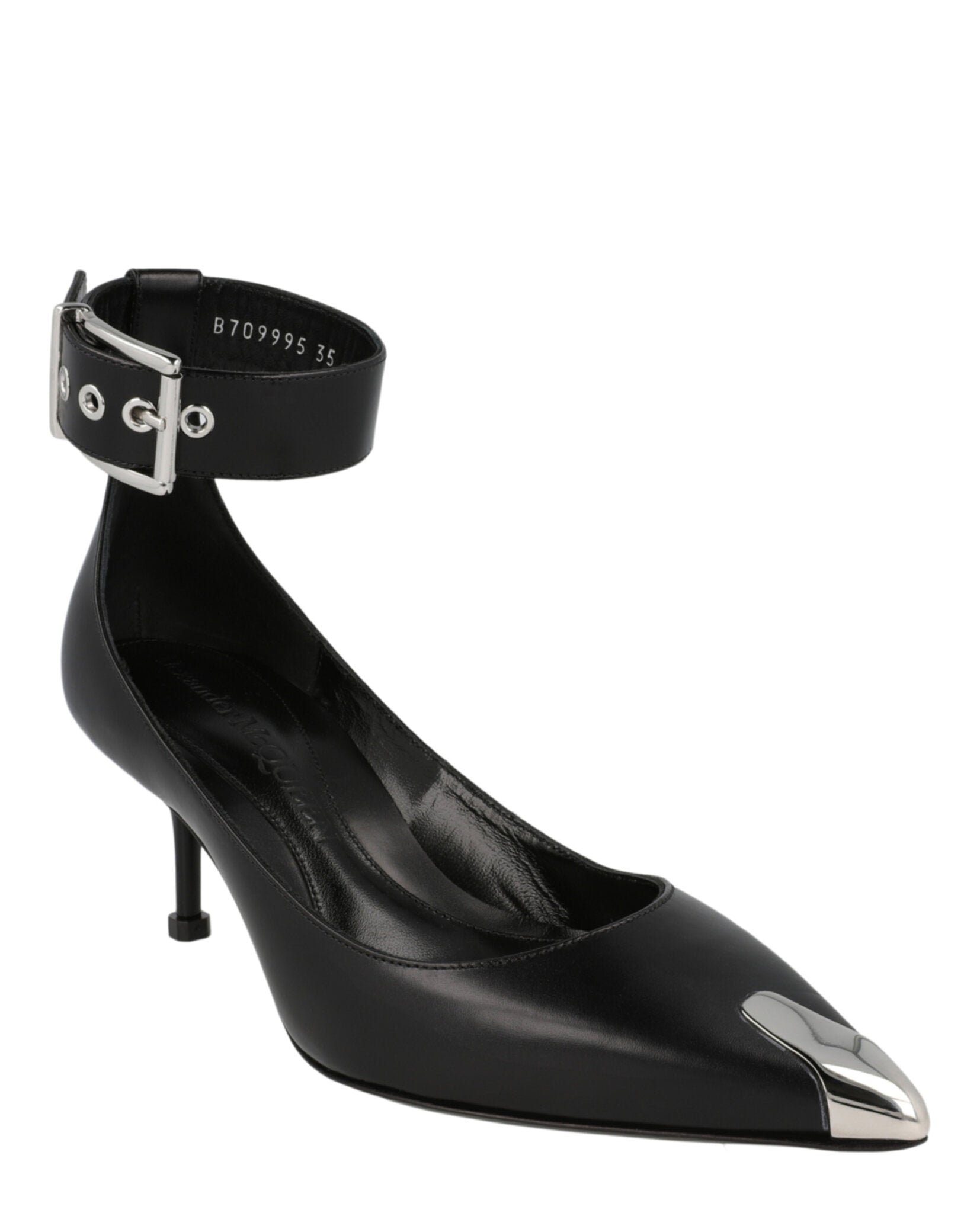 Alexander McQueen Womens Buckle Leather Heels