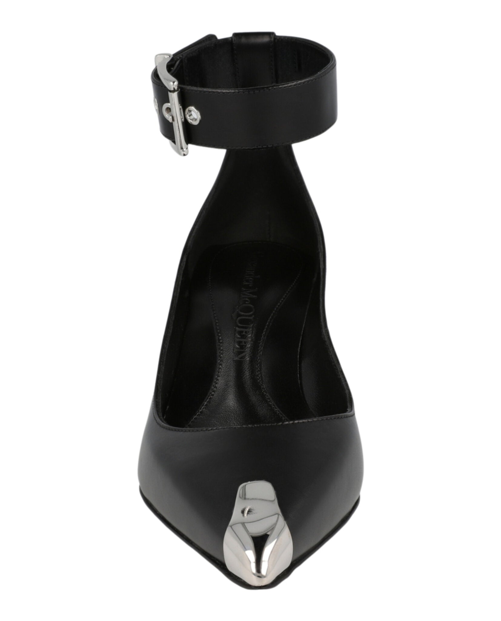 Alexander McQueen Womens Buckle Leather Heels