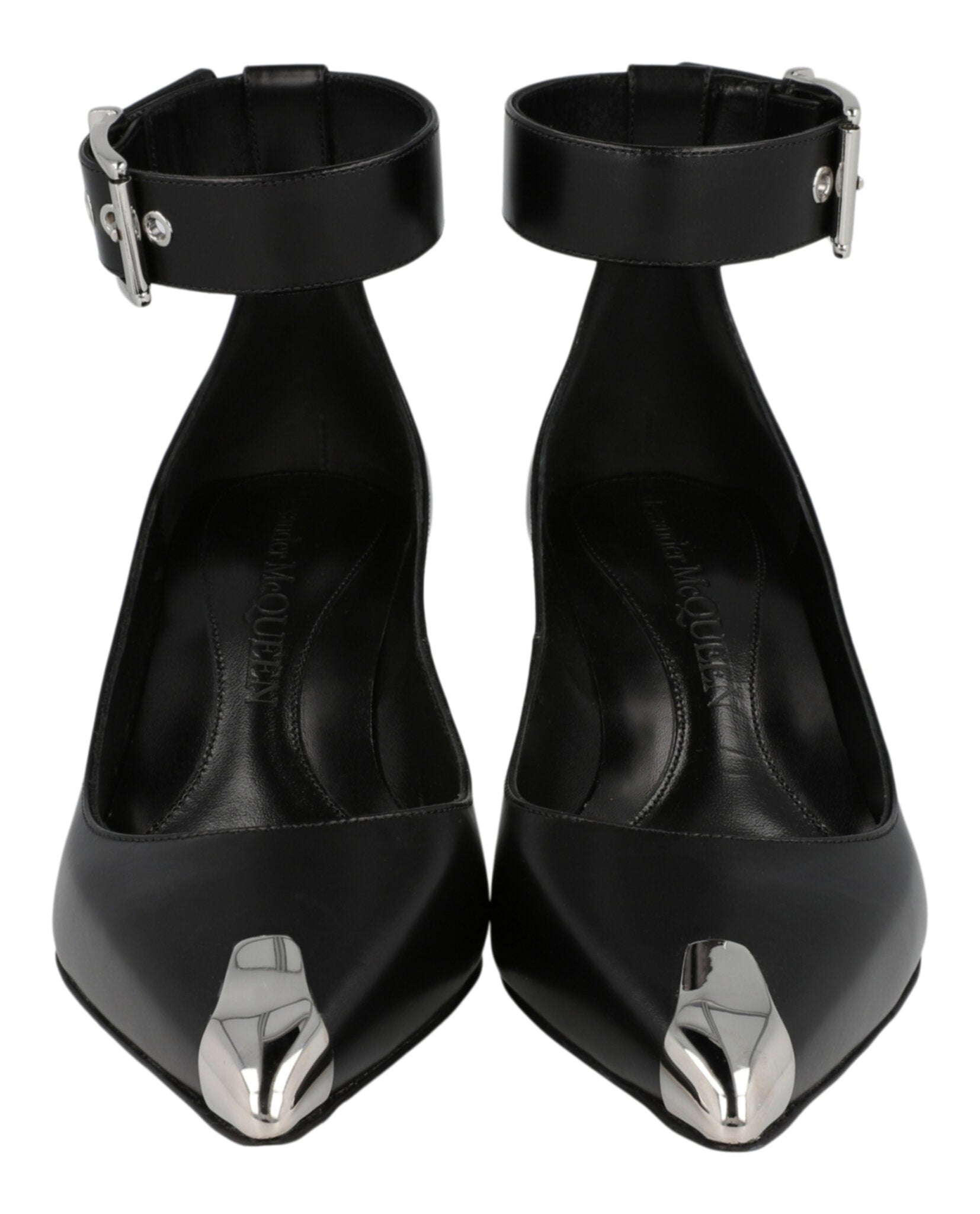 Alexander McQueen Womens Buckle Leather Heels