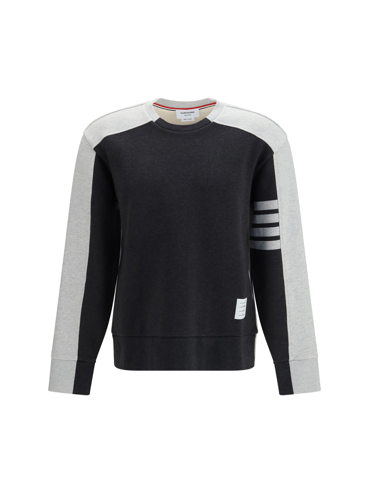 Thom Browne Men Colorblock Crewneck Sweatshirt With 4-Bar Detail