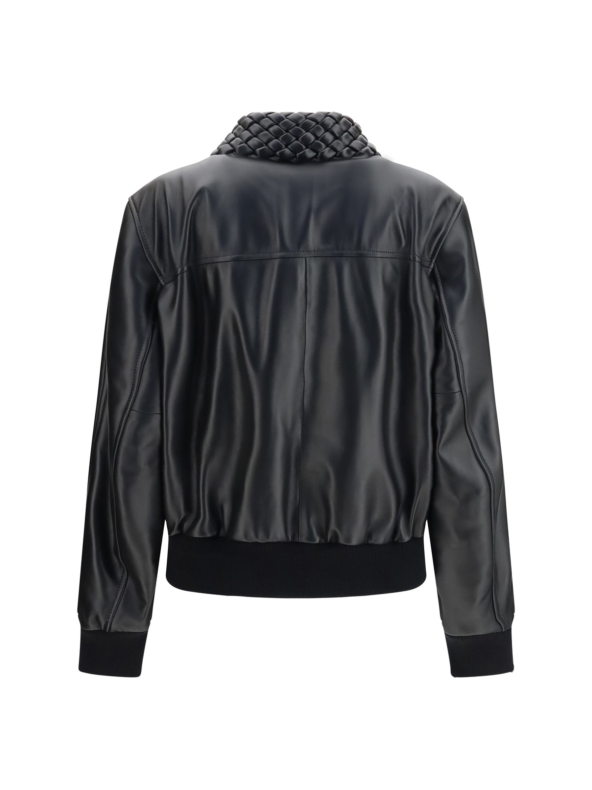 Bottega Veneta Women Glossy Leather Padded Jacket