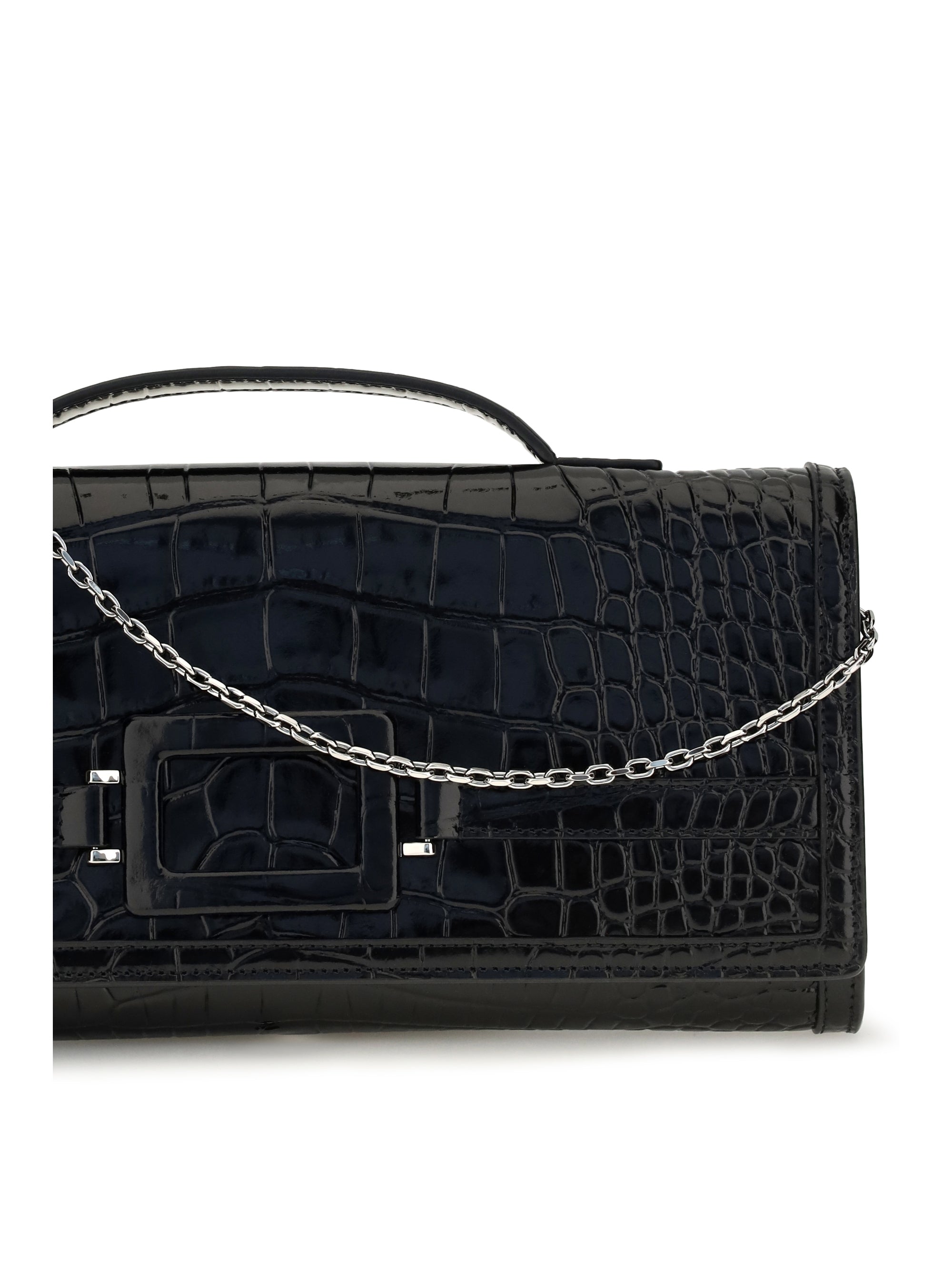 ROGER VIVIER Roger Vivier Women Belle Vivier Crocodile-Effect Clutch