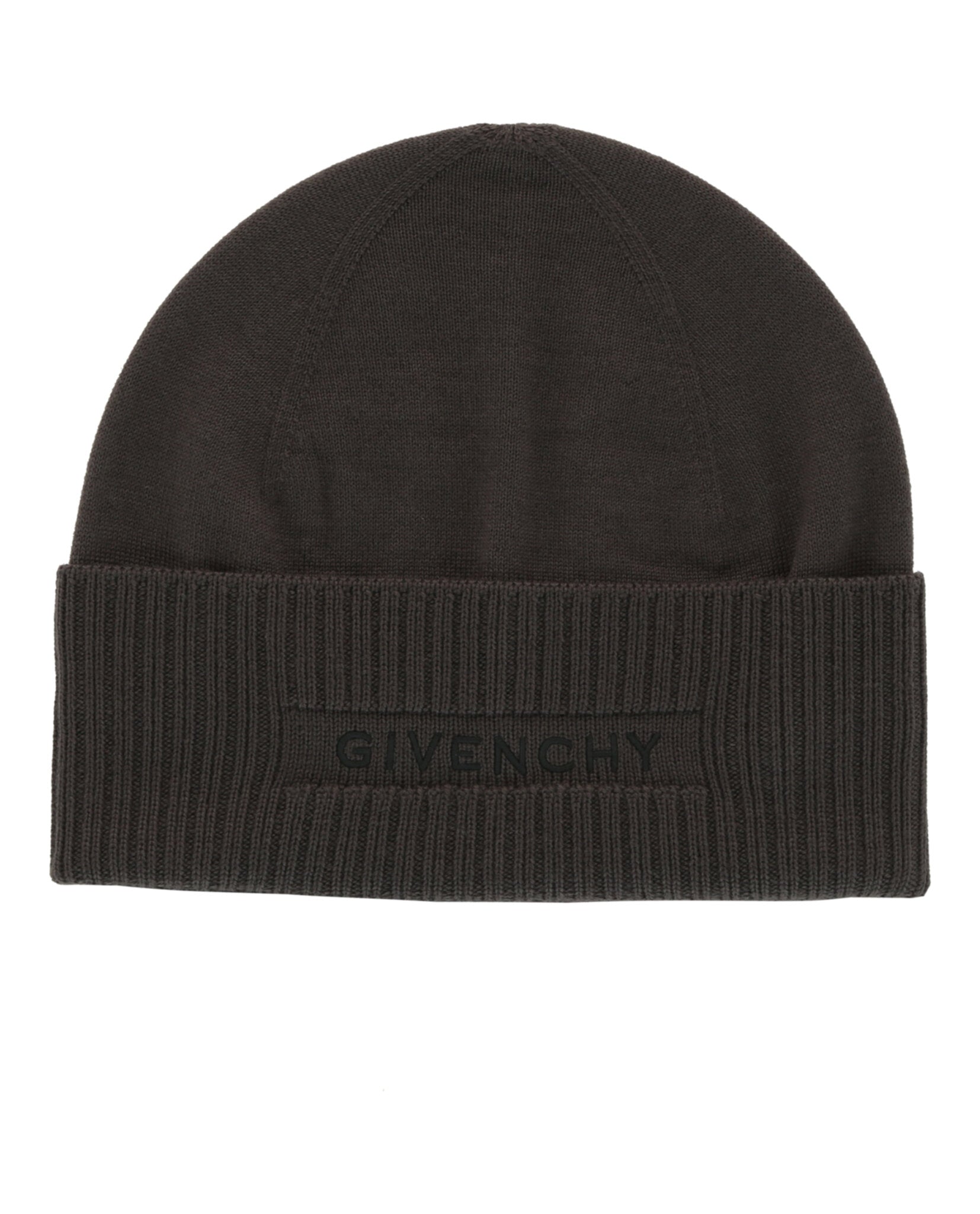 Givenchy Womens Ribbed Embroidered Logo Beanie