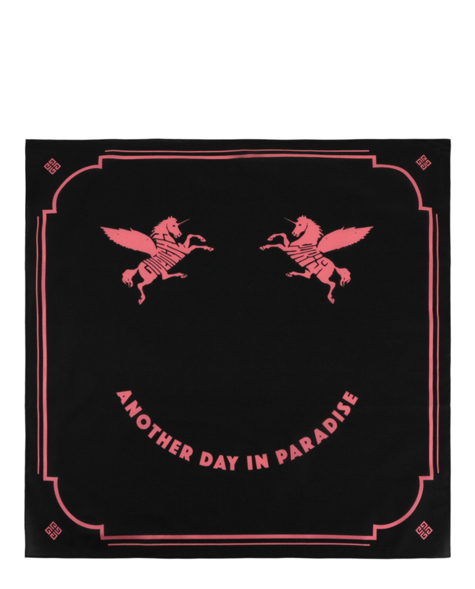 Givenchy Mens Unicorn Embroidery Silk Scarf