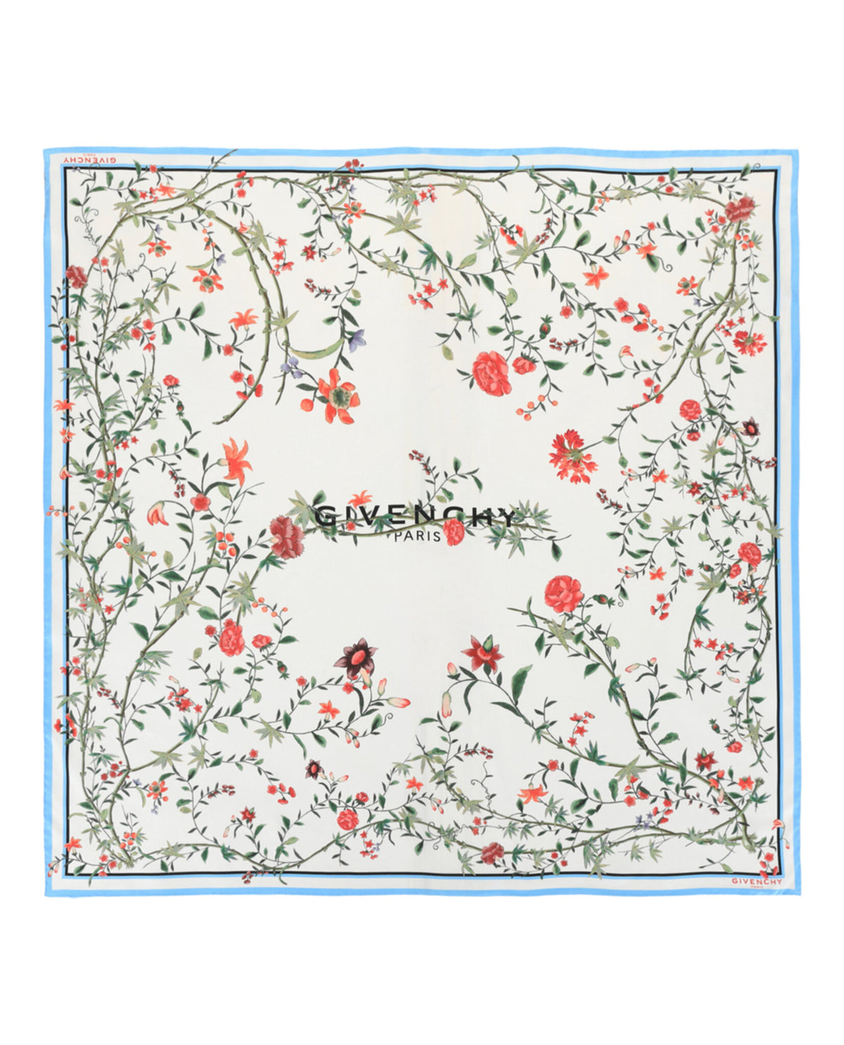 Givenchy Givenchy Womens Floral Print Silk Square Scarf