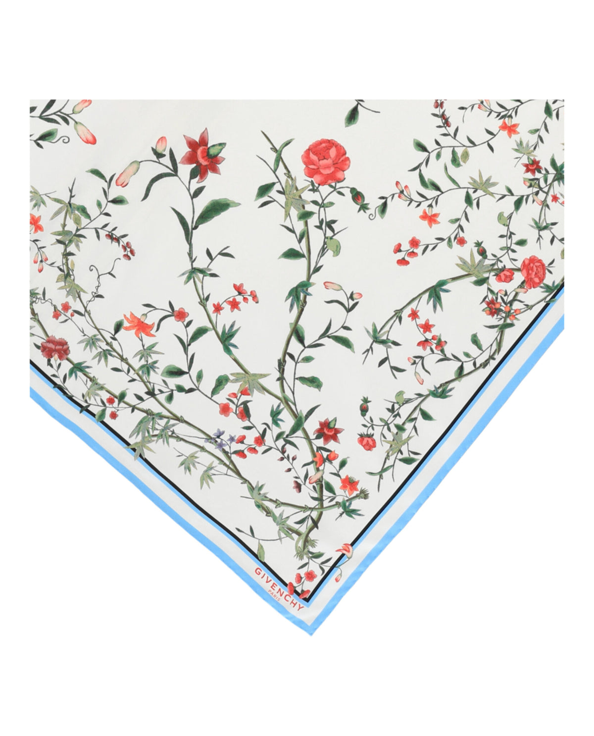 Givenchy Givenchy Womens Floral Print Silk Square Scarf