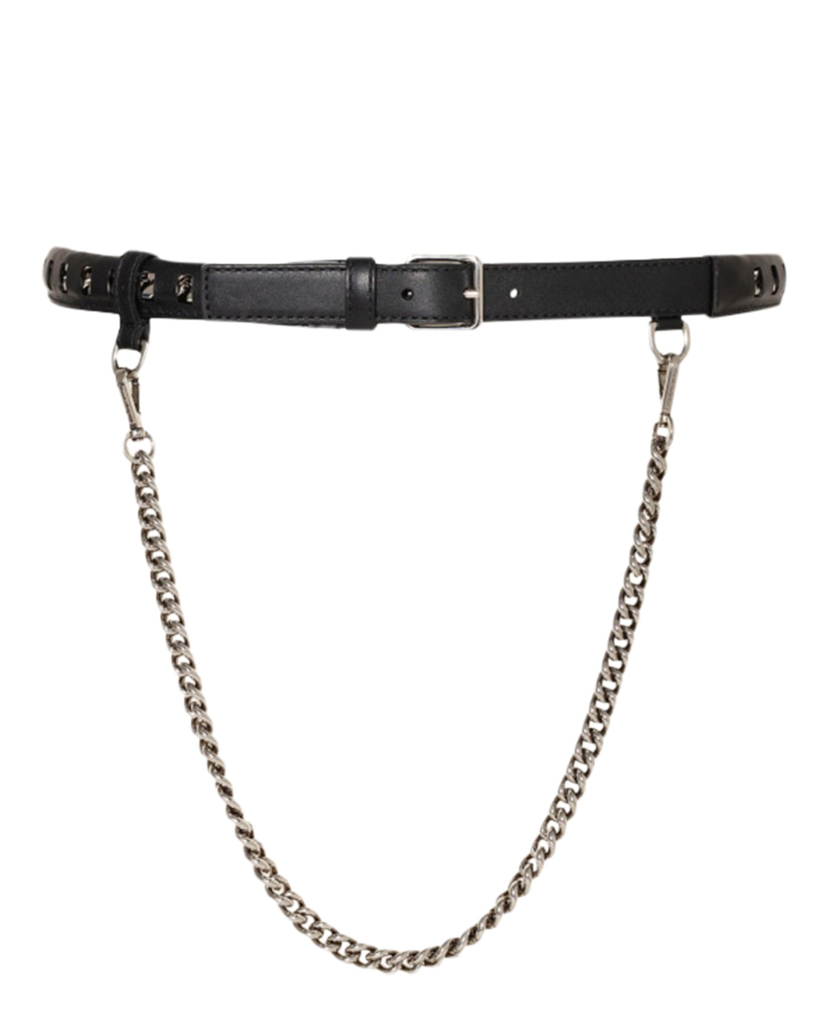Alexander McQueen Womens Inserted Chain Belt Black
