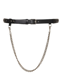 Alexander McQueen Womens Inserted Chain Belt Black
