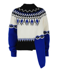 Alexander McQueen Alexander McQueen Womens Fair Isle Draped Knit Sweater