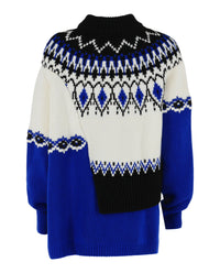 Alexander McQueen Alexander McQueen Womens Fair Isle Draped Knit Sweater