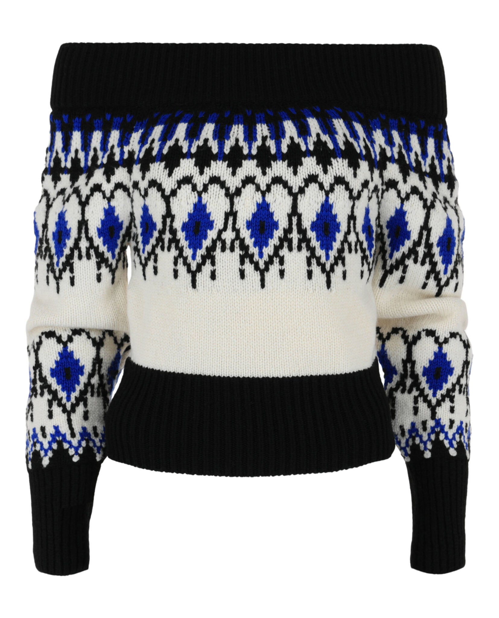 Alexander McQueen Alexander McQueen Womens Fair Isle Cropped Knit Sweater