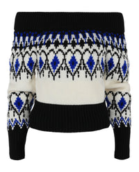 Alexander McQueen Alexander McQueen Womens Fair Isle Cropped Knit Sweater