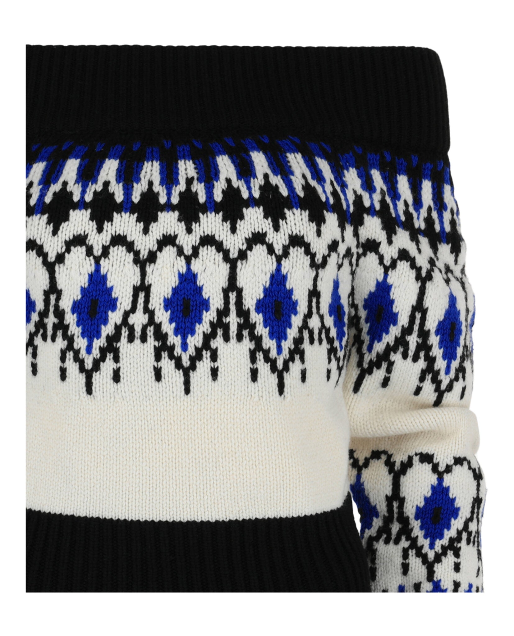 Alexander McQueen Alexander McQueen Womens Fair Isle Cropped Knit Sweater