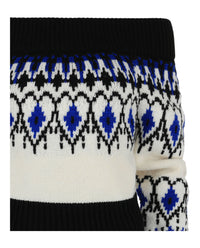 Alexander McQueen Alexander McQueen Womens Fair Isle Cropped Knit Sweater