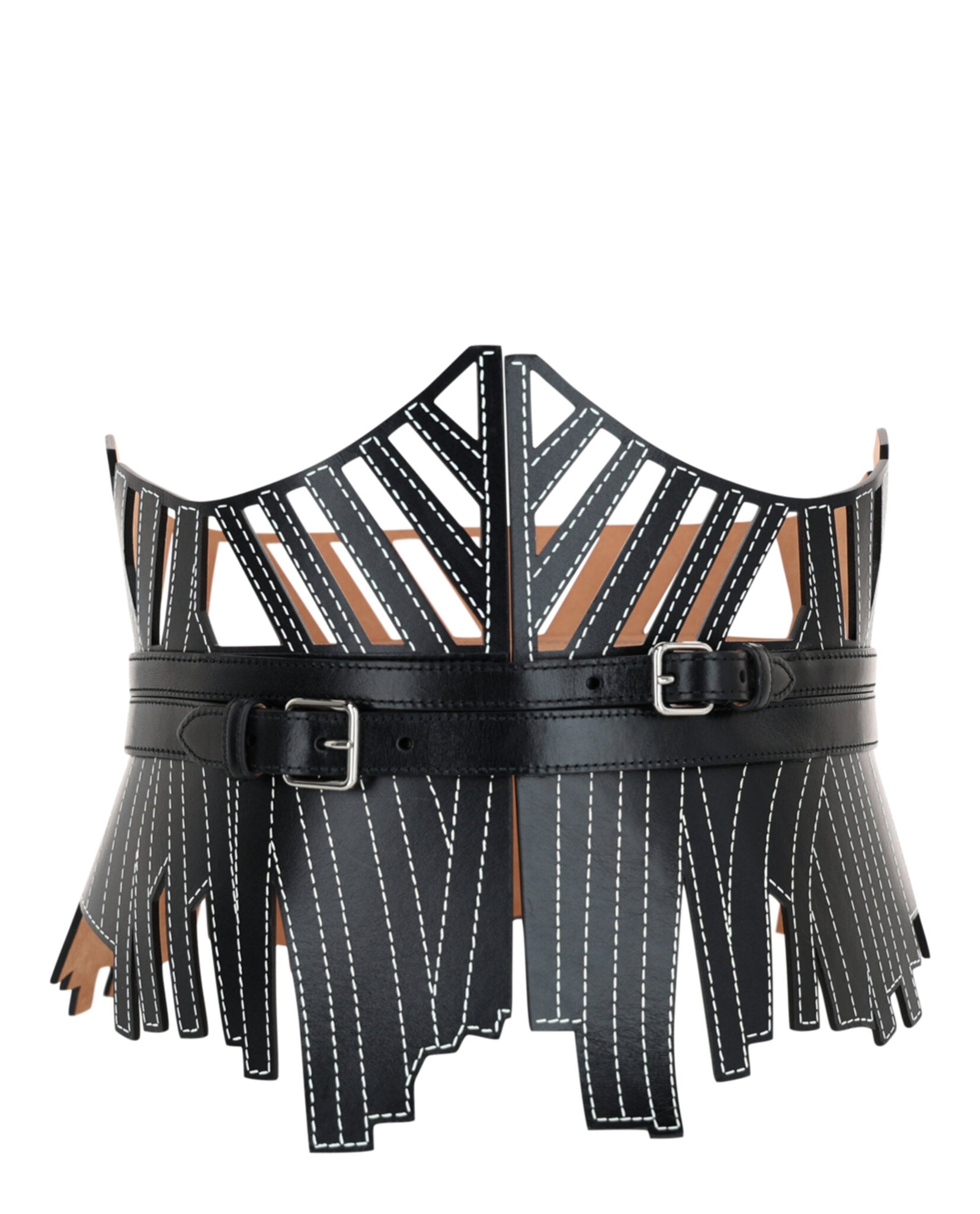 Alexander McQueen Womens Cage Corset Belt Black