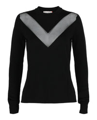 Alexander McQueen Womens Sheer-Paneled Sweater