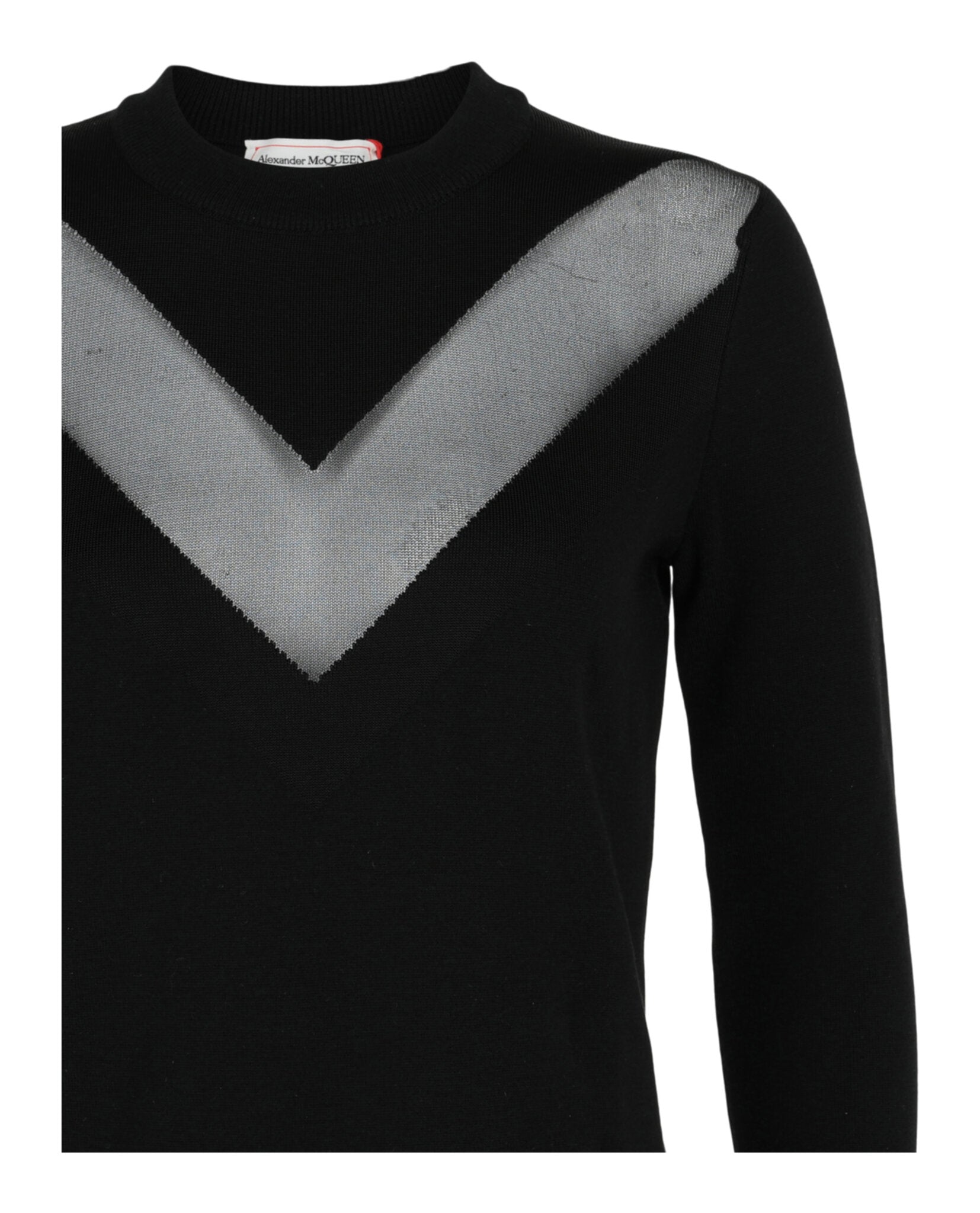 Alexander McQueen Womens Sheer-Paneled Sweater