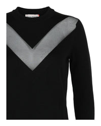 Alexander McQueen Womens Sheer-Paneled Sweater