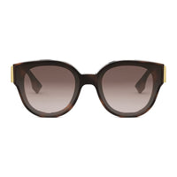 Fendi Fendi Round Full Rim, with a Shiny Dark Havana frame and Brown Gradient lens.