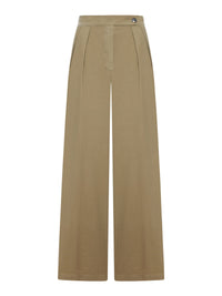 Dries Van Noten Women Cement-Coloured Trousers With Pleats And Side Buttons