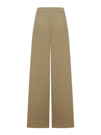 Dries Van Noten Women Cement-Coloured Trousers With Pleats And Side Buttons