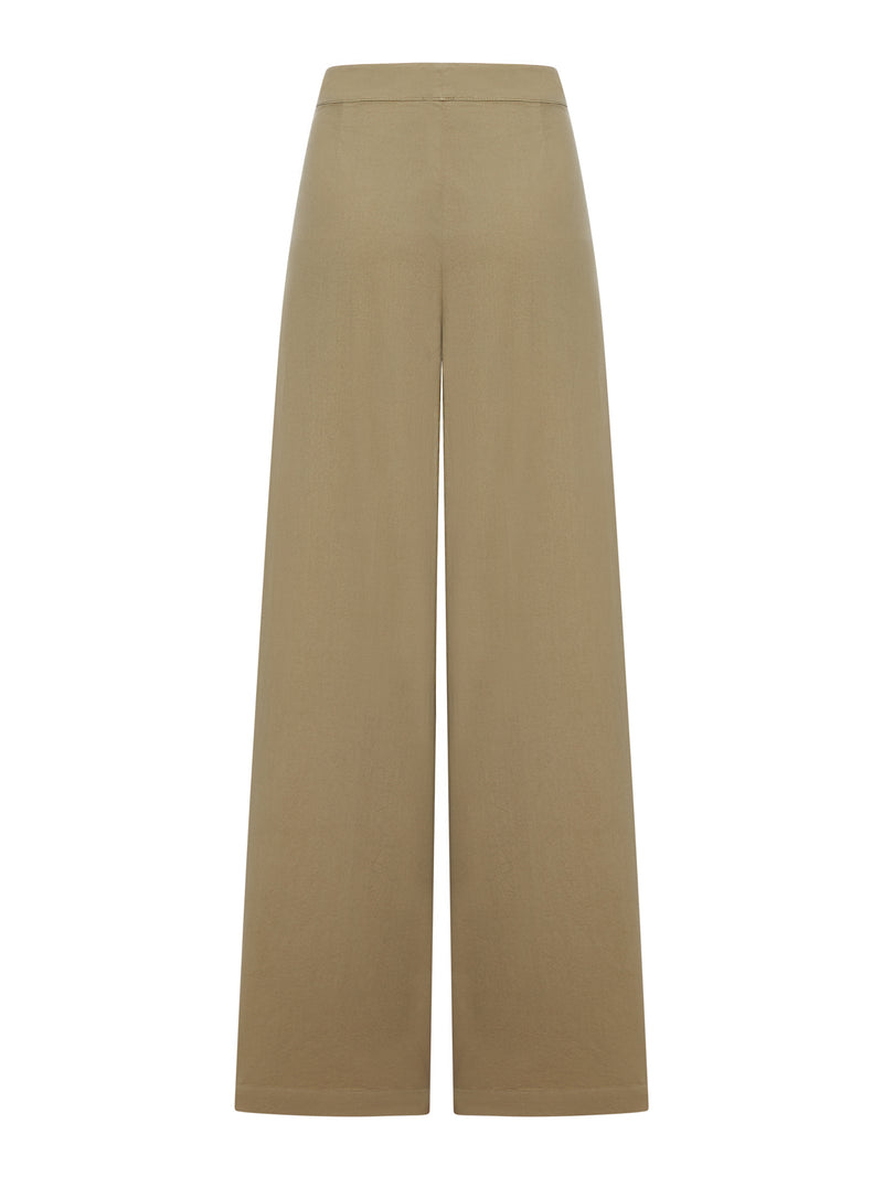 Dries Van Noten Women Cement-Coloured Trousers With Pleats And Side Buttons