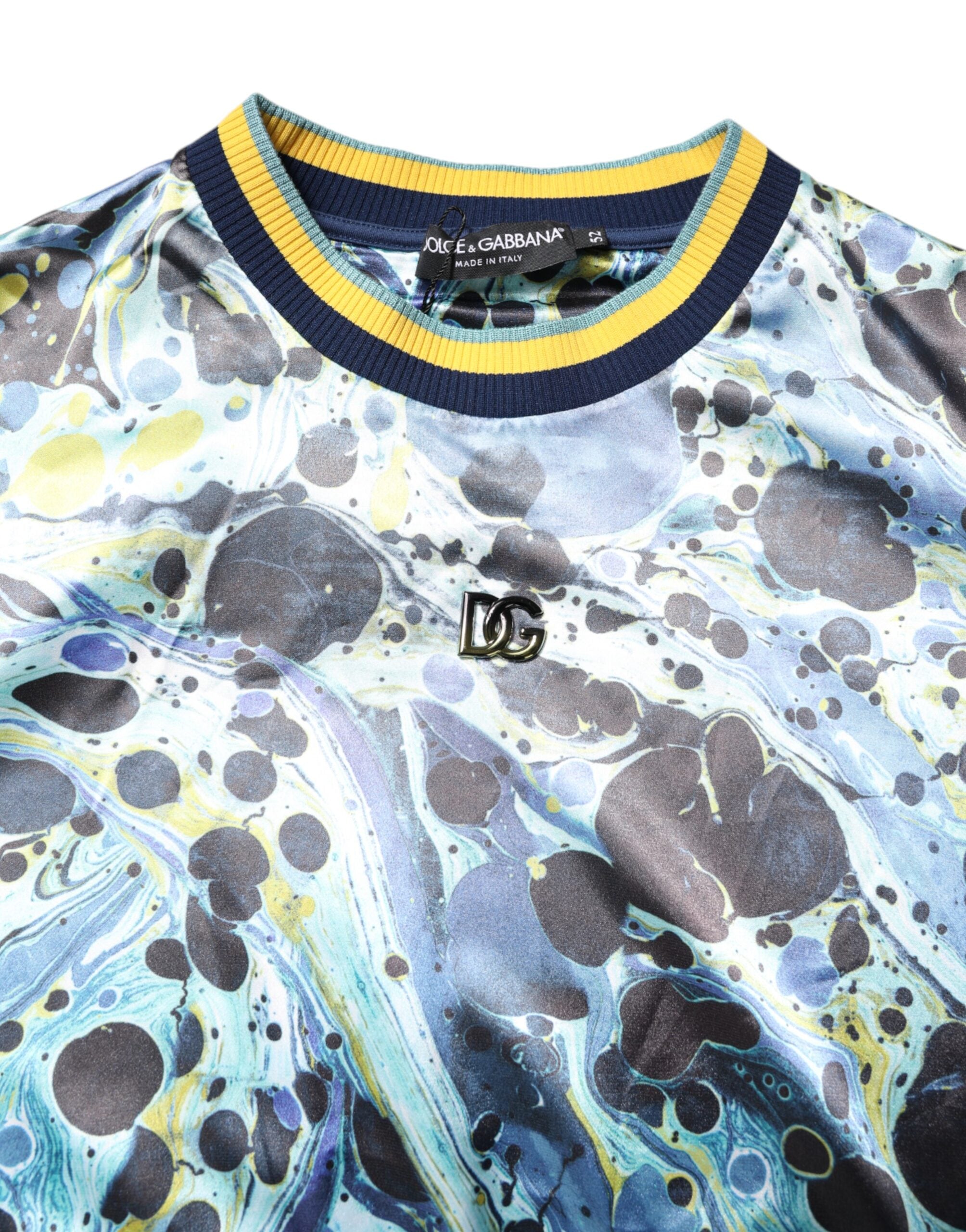 Dolce & Gabbana Multicolor Marble Print Men Pullover Men's Sweater