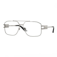 Versace Versace Eyeglasses Aviator Full Rim, Gunmetal Frame and Clear Demo Lenses Lens VE13021001