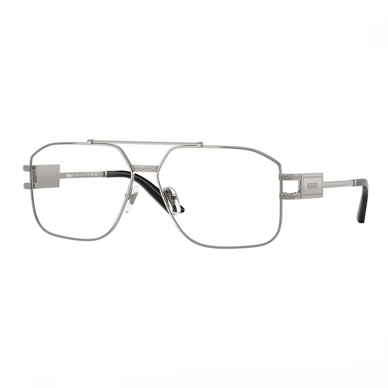 Versace Versace Eyeglasses Aviator Full Rim, Gunmetal Frame and Clear Demo Lenses Lens VE13021001