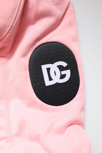Dolce & Gabbana Pink Cotton Hooded Men Sportswear Vest Men's Sweater