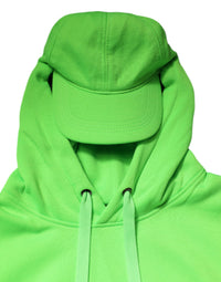 Dolce & Gabbana Green Polyester Hooded Sportswear Vest Men's Sweater