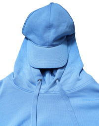 Dolce & Gabbana Blue Cotton Hooded Men Sportswear Vest Men's Sweater