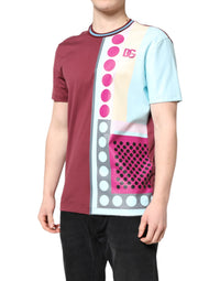 Dolce & Gabbana Multicolor Printed Logo Short Sleeve Men's T-shirt