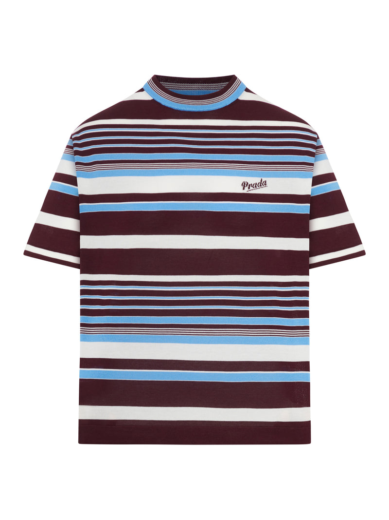 Prada Women Striped Cotton Crew Neck Sweater