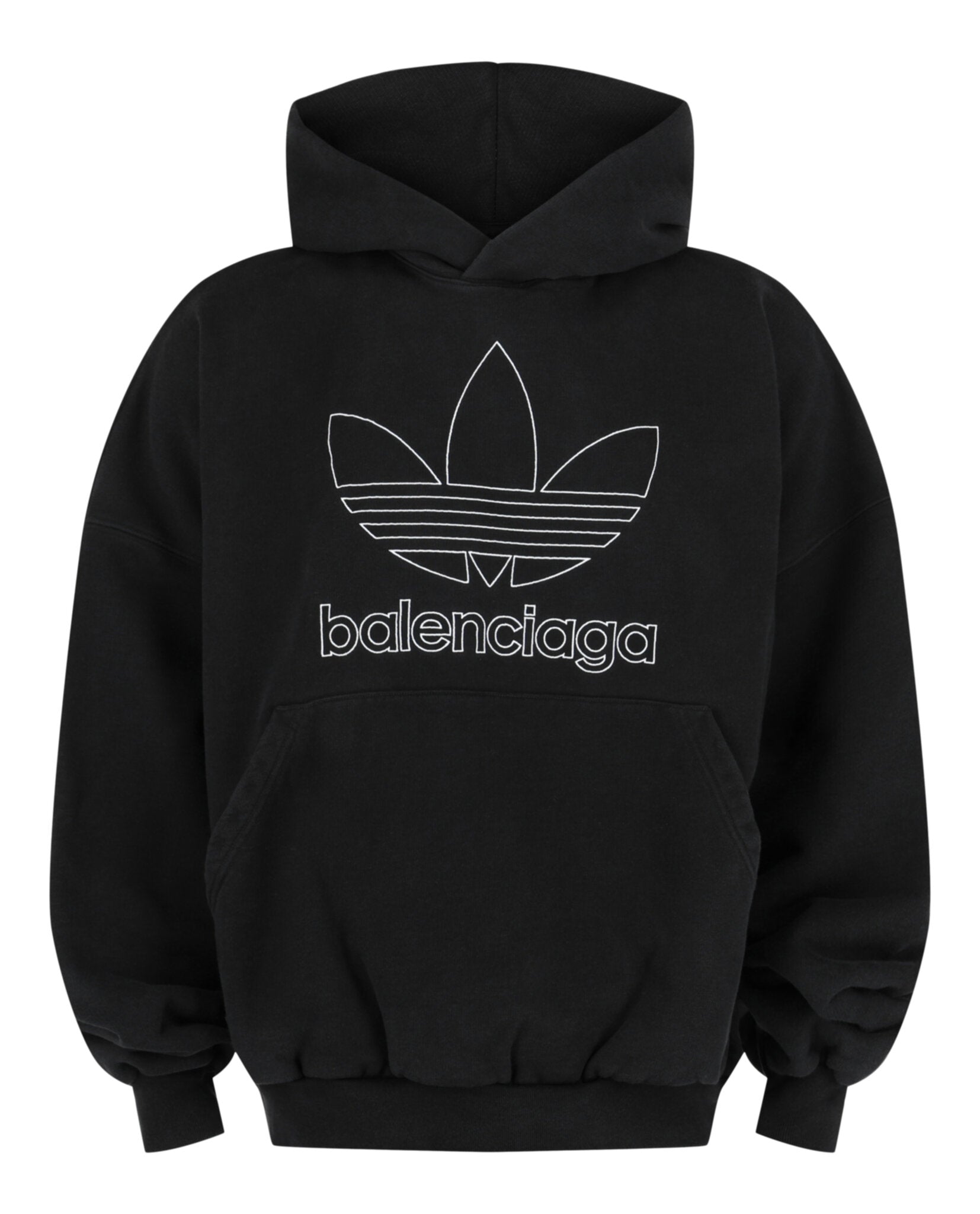 Balenciaga Mens X Adidas Oversized Embroidered Logo Hoodie