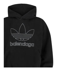 Balenciaga Mens X Adidas Oversized Embroidered Logo Hoodie