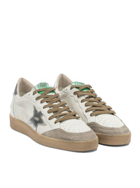 Golden Goose Deluxe Brand Men Ball-Star Sneakers In White Leather With Silver Star