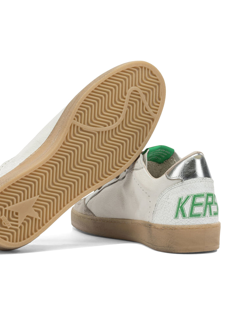 Golden Goose Deluxe Brand Men Ball-Star Sneakers In White Leather With Silver Star