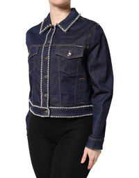 Dolce & Gabbana Dolce & Gabbana Blue Denim Cotton Crystal Embellished Women's Jacket