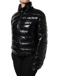 Dolce & Gabbana Dolce & Gabbana Black Logo Plaque Full Zip Puffer Women's Jacket