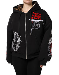 Dolce & Gabbana Dolce & Gabbana Black Embroidered Full Zip Hooded Women's Jacket
