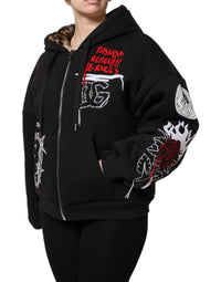 Dolce & Gabbana Dolce & Gabbana Black Embroidered Full Zip Hooded Women's Jacket