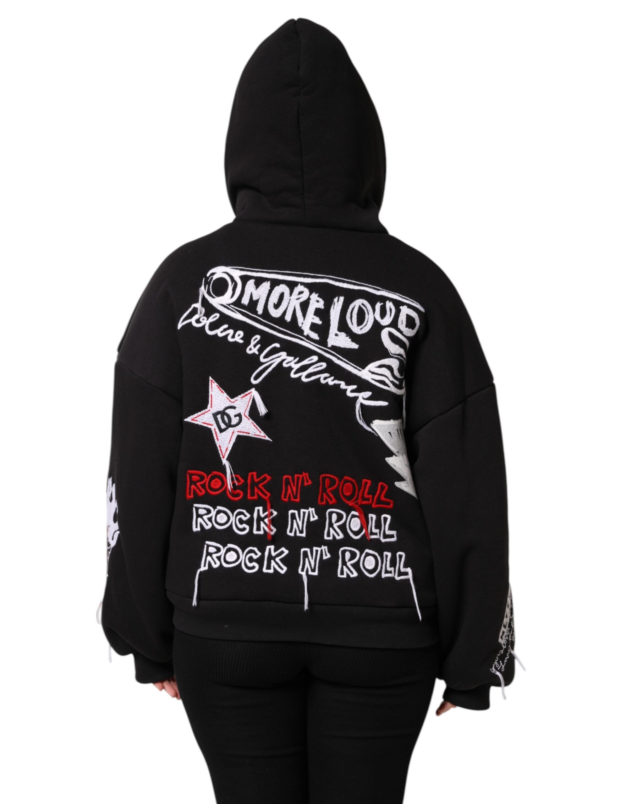 Dolce & Gabbana Dolce & Gabbana Black Embroidered Full Zip Hooded Women's Jacket