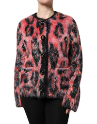Dolce & Gabbana Red Mohair Wool Button Down Cardigan Women's Sweater